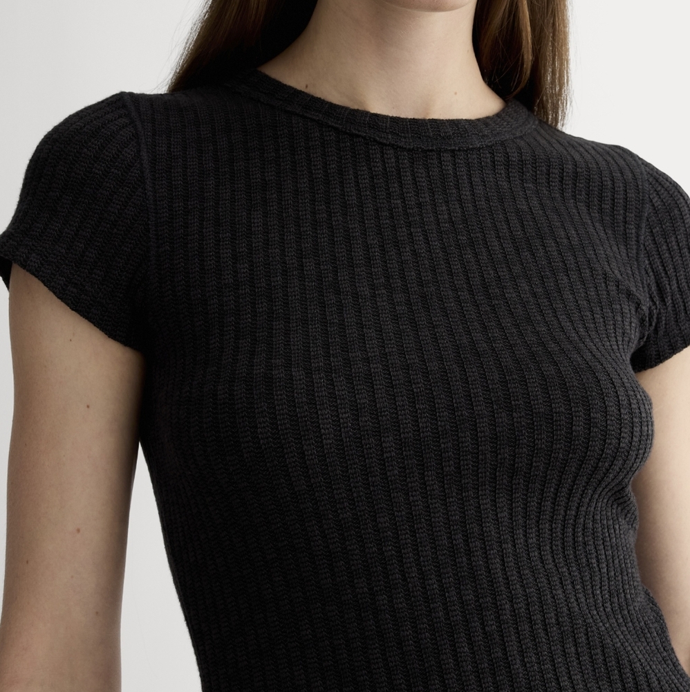Everlane The Cozy Rib Tee in Black